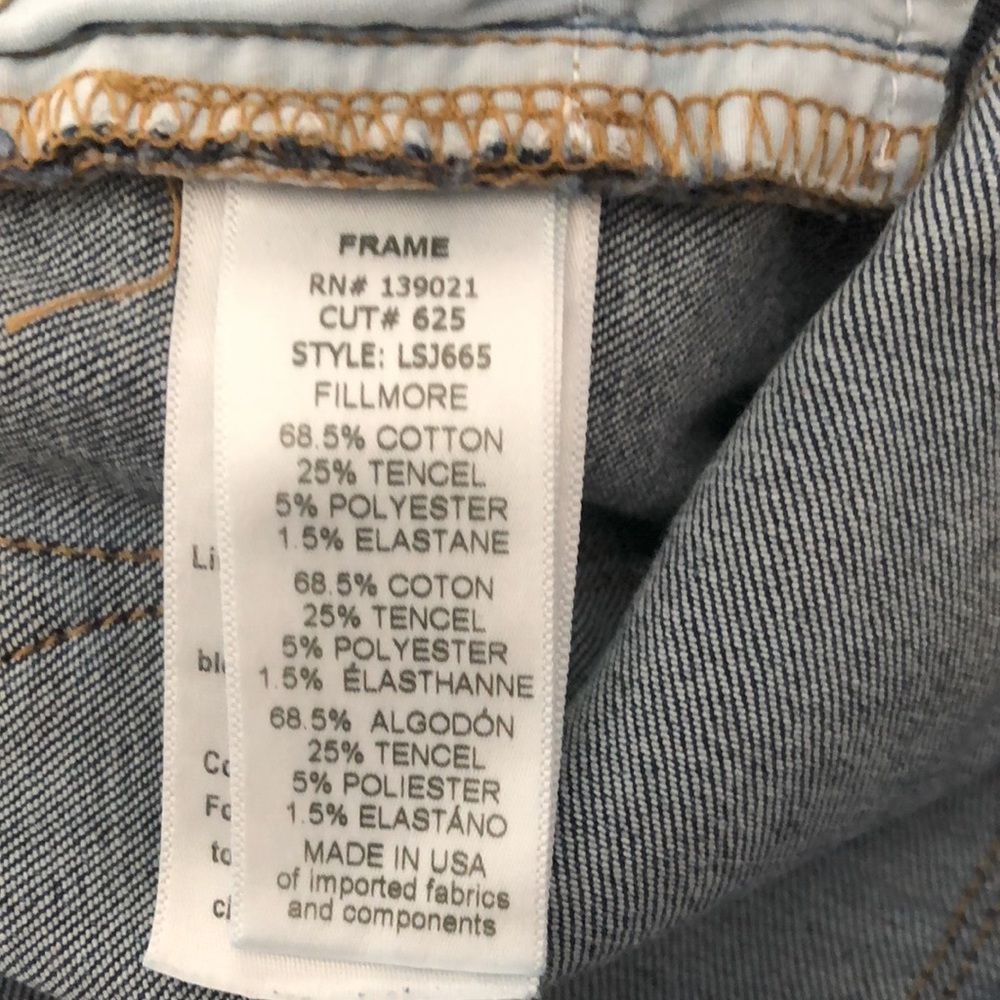 Frame Denim Le Skinny de Jeanne in Fillmore Blue Wash Size 24 - Picture 9 of 17